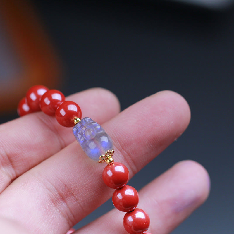 Buddha Stones Cinnabar Moonstone PiXiu Blessing Bracelet - image 5