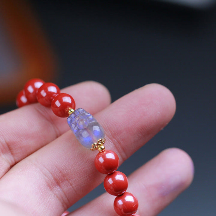 Buddha Stones Cinnabar Moonstone PiXiu Blessing Bracelet - image 5
