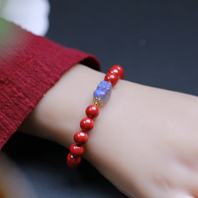 Buddha Stones Cinnabar Moonstone PiXiu Blessing Bracelet - image 4