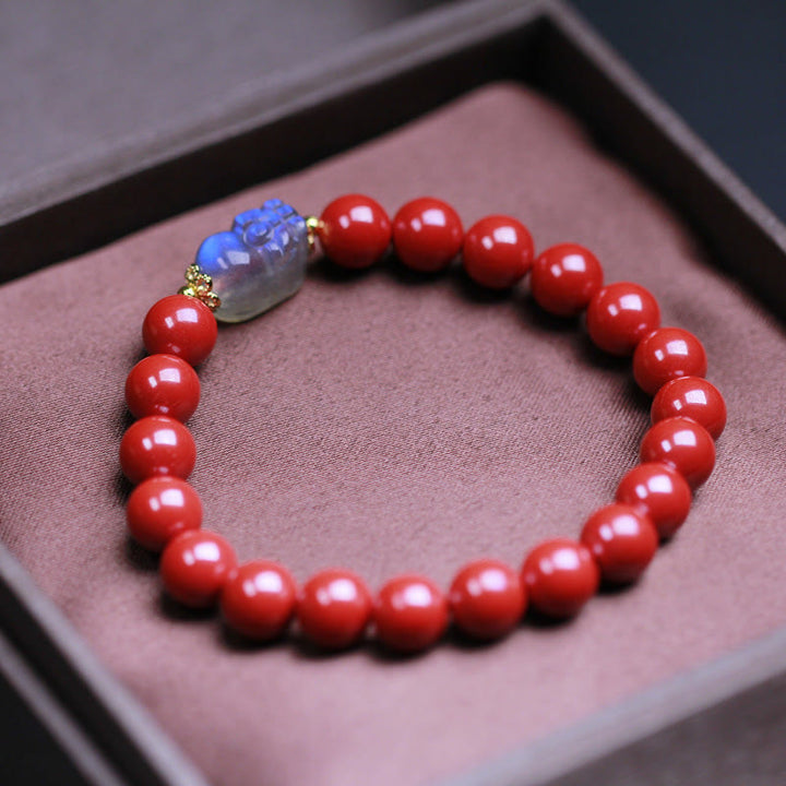Buddha Stones Cinnabar Moonstone PiXiu Blessing Bracelet - image 2