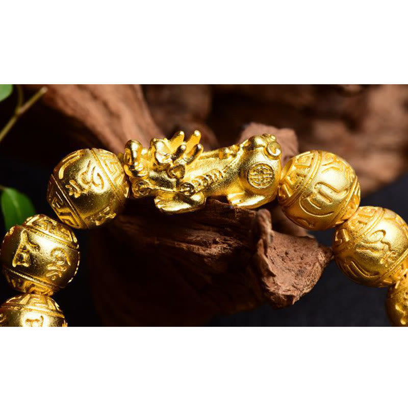 Buddha Stones PiXiu Om Mani Padme Hum Carved Wealth Bracelet - image 10