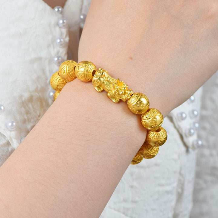 Buddha Stones PiXiu Om Mani Padme Hum Carved Wealth Bracelet - image 5