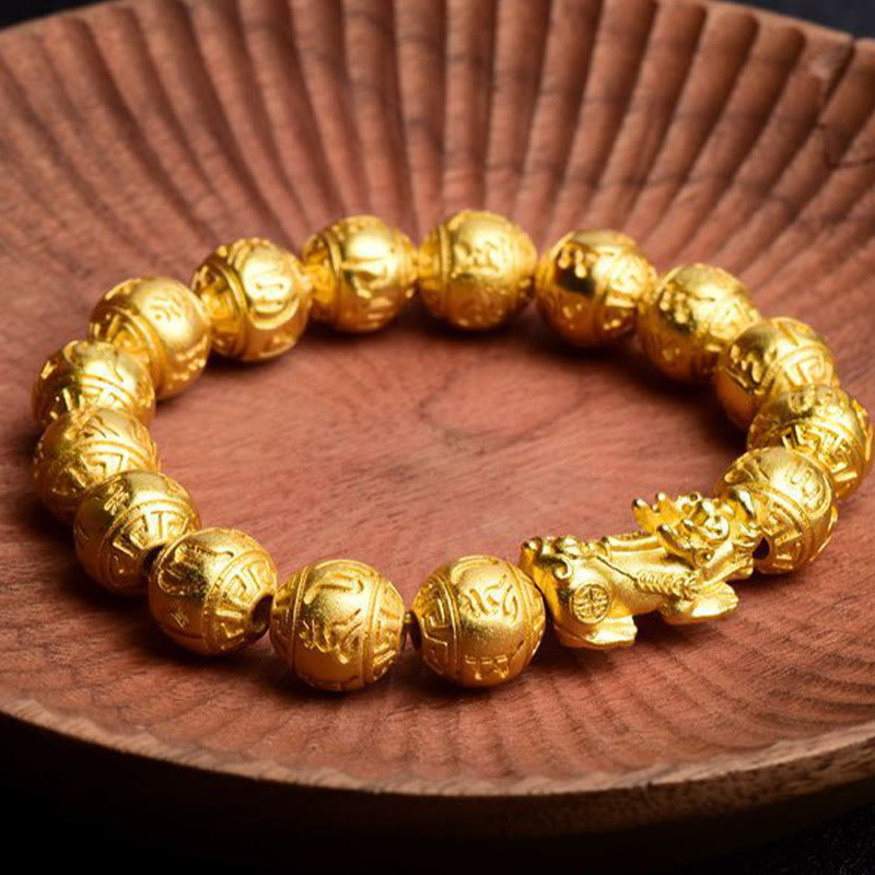 Buddha Stones PiXiu Om Mani Padme Hum Carved Wealth Bracelet - image 3