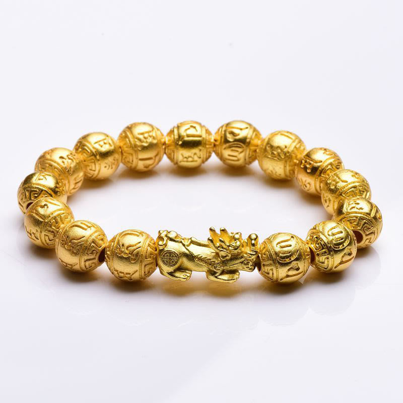 Buddha Stones PiXiu Om Mani Padme Hum Carved Wealth Bracelet - image 9