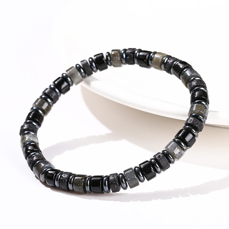 Buddha Stones Hematite Turquoise Lazurite Lapis Lazuli Lava Rock Black Glitter Stone Support Bracelet - image 16