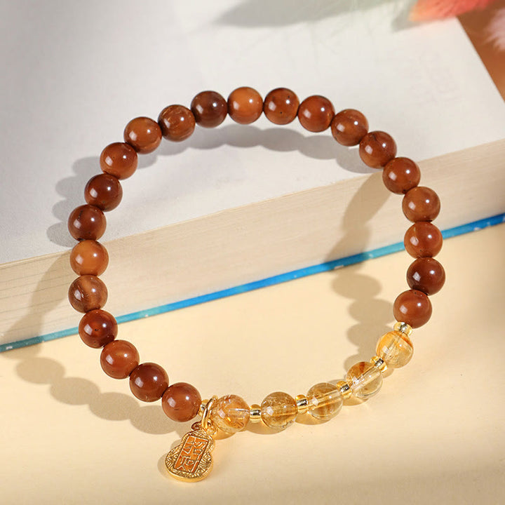 Buddha Stones Green Phantom Citrine Rutilated Quartz Super Seven Crystal Confidence Bracelet - Citrine Kuka Seed(Wrist Circumference: 14-16cm) - image 3