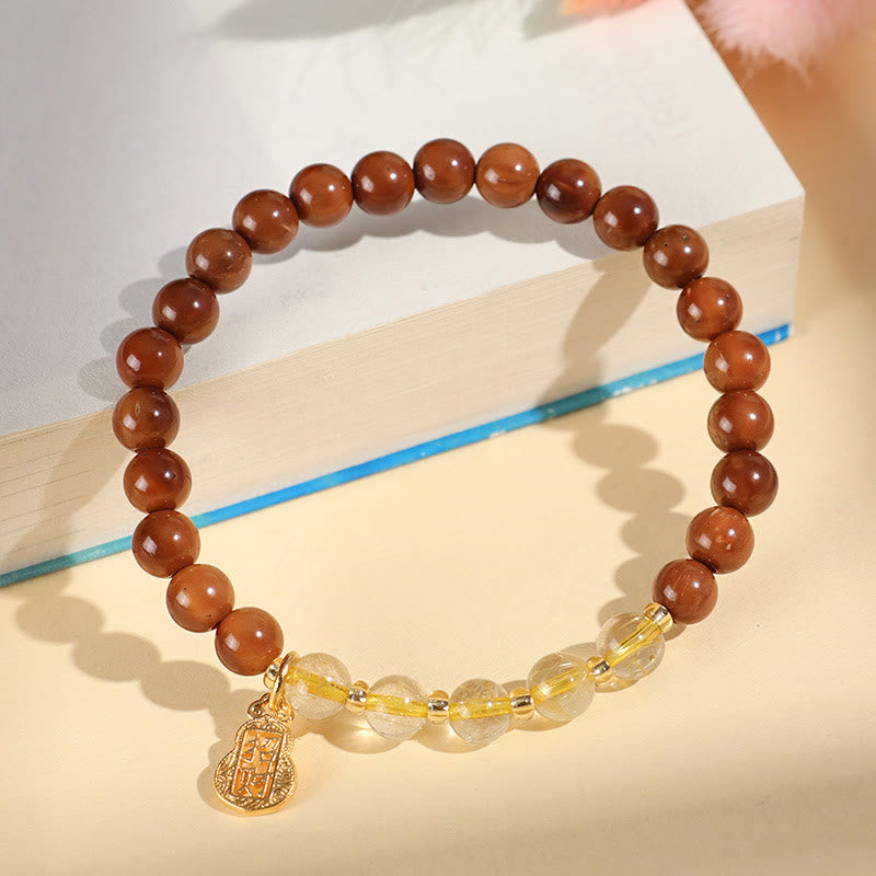 Buddha Stones Green Phantom Citrine Rutilated Quartz Super Seven Crystal Confidence Bracelet - Golden Rutilated Quartz Kuka Seed(Wrist Circumference: 14-16cm) - image 5