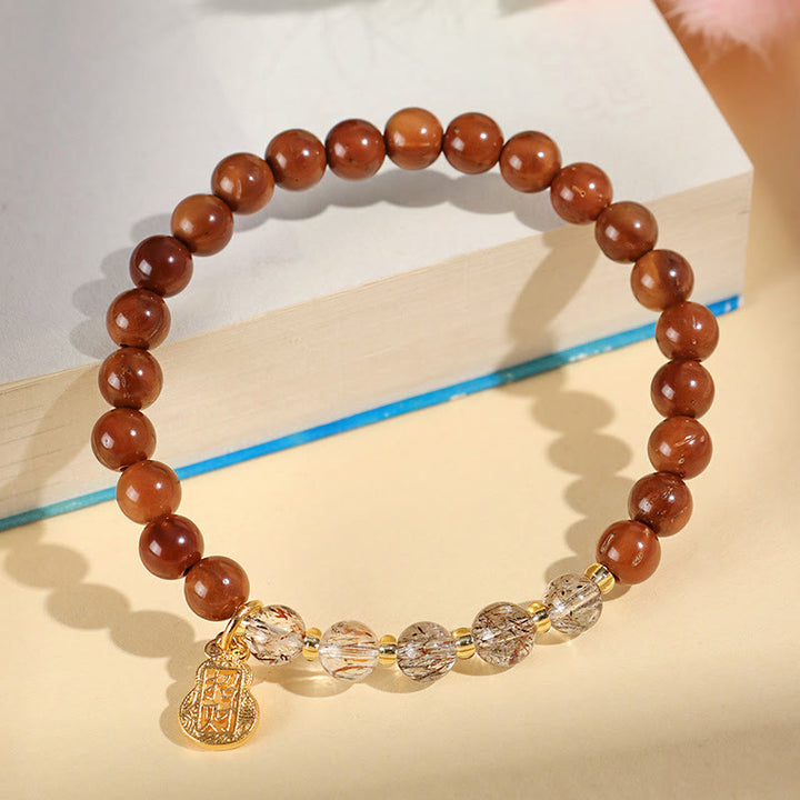 Buddha Stones Green Phantom Citrine Rutilated Quartz Super Seven Crystal Confidence Bracelet - Super Seven Crystal Kuka Seed(Wrist Circumference: 14-16cm) - image 8