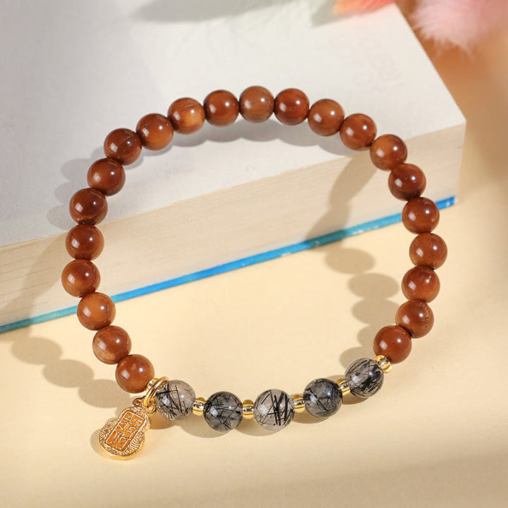 Buddha Stones Green Phantom Citrine Rutilated Quartz Super Seven Crystal Confidence Bracelet - Black Rutilated Quartz Kuka Seed(Wrist Circumference: 14-16cm) - image 14