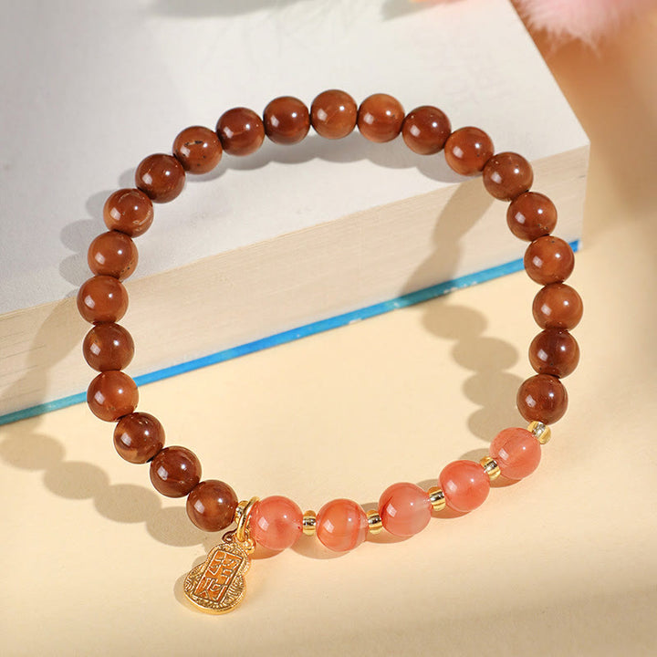 Buddha Stones Green Phantom Citrine Rutilated Quartz Super Seven Crystal Confidence Bracelet - South Red Agate Kuka Seed(Wrist Circumference: 14-16cm) - image 16