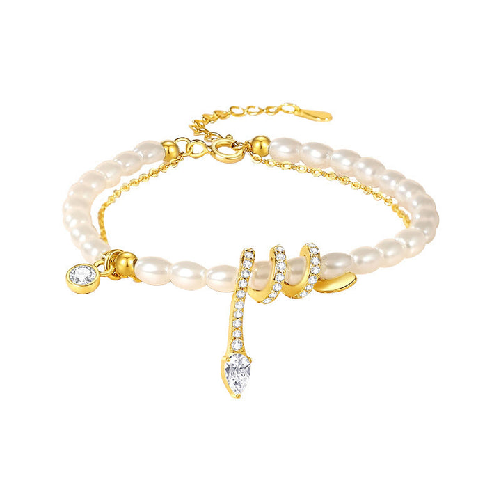 Buddha Stones 925 Sterling Silver Year Of The Snake Pearl Bracelet Necklace Pendant - image 8