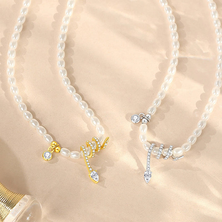 Buddha Stones 925 Sterling Silver Year Of The Snake Pearl Bracelet Necklace Pendant - image 3