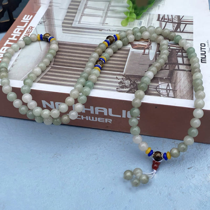 Buddha Stones 108 Mala Beads Natural Shetai jade Luck Prosperity Bracelet - image 2