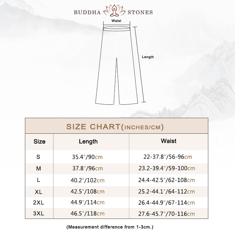 Buddha Stones Summer Unisex Elastic Waist Tai Chi Qigong Practice Pants With Pockets - image 6