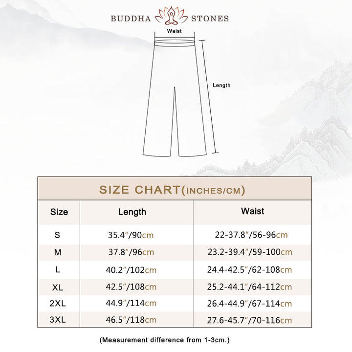Buddha Stones Summer Unisex Elastic Waist Tai Chi Qigong Practice Pants With Pockets - image 6
