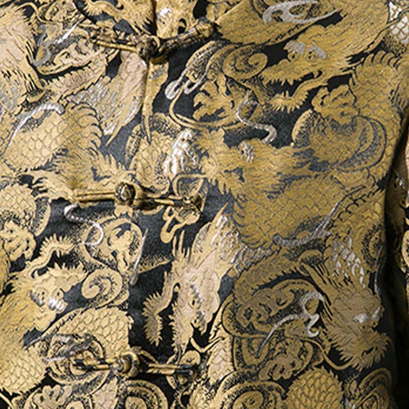 Buddha Stones Chinese Dragon Frog-button Tang Suit Cotton Men's Jacket Shirt - image 10