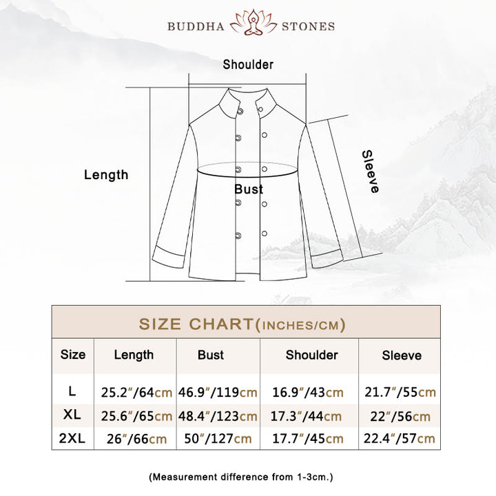 Buddha Stones Solid Color Casual Frog-button Turtleneck Cotton Linen Women's Jacket Shirts Clothing - image 5