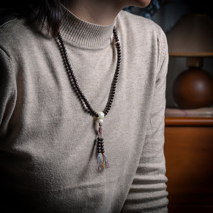 Buddha Stones 108 Mala Beads Bowl Bodhi Seed Colored Rope Peace Bracelet - image 2