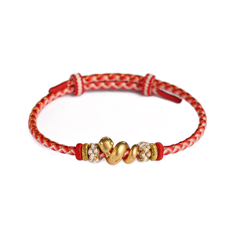 Buddha Stones 999 Sterling Silver Gradient Red String Year Of The Snake Luck Braided Bracelet - image 8