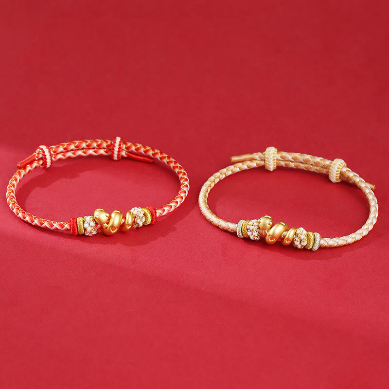 Buddha Stones 999 Sterling Silver Gradient Red String Year Of The Snake Luck Braided Bracelet - image 11