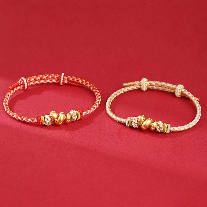Buddha Stones 999 Sterling Silver Gradient Red String Year Of The Snake Luck Braided Bracelet - image 11