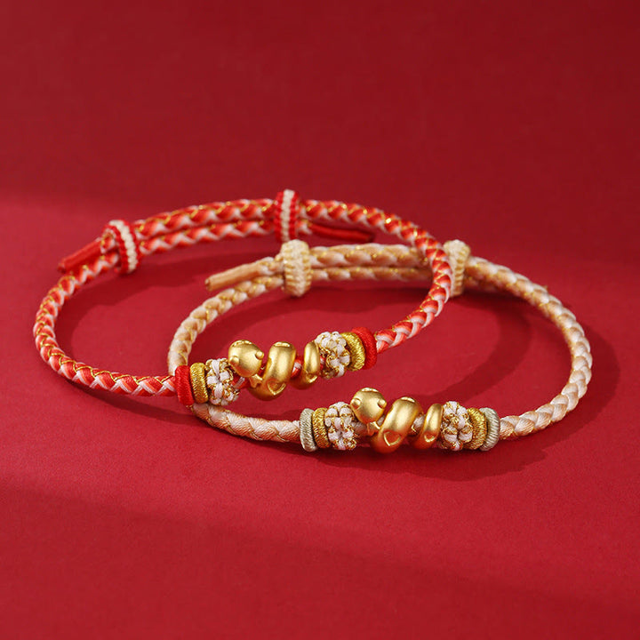 Buddha Stones 999 Sterling Silver Gradient Red String Year Of The Snake Luck Braided Bracelet - image 15