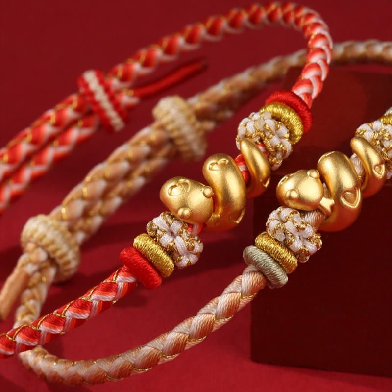 Buddha Stones 999 Sterling Silver Gradient Red String Year Of The Snake Luck Braided Bracelet - image 16