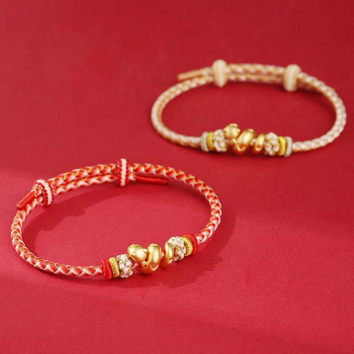 Buddha Stones 999 Sterling Silver Gradient Red String Year Of The Snake Luck Braided Bracelet - image 12