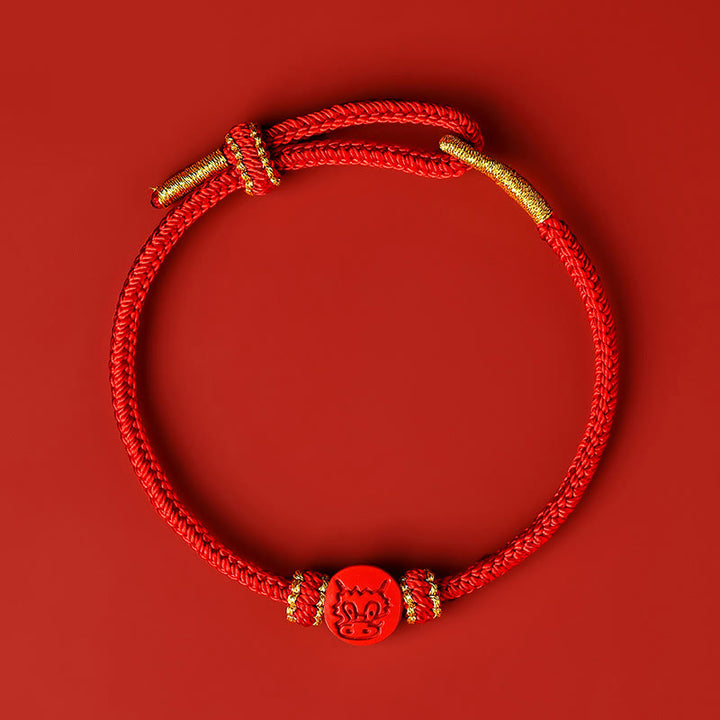 Buddha Stones Chinese Zodiac Red String Eight Thread Peace Knot Cinnabar Protection Luck Bracelet - Dragon - Red Rope(Wrist Circumference: 14-19cm) - image 16
