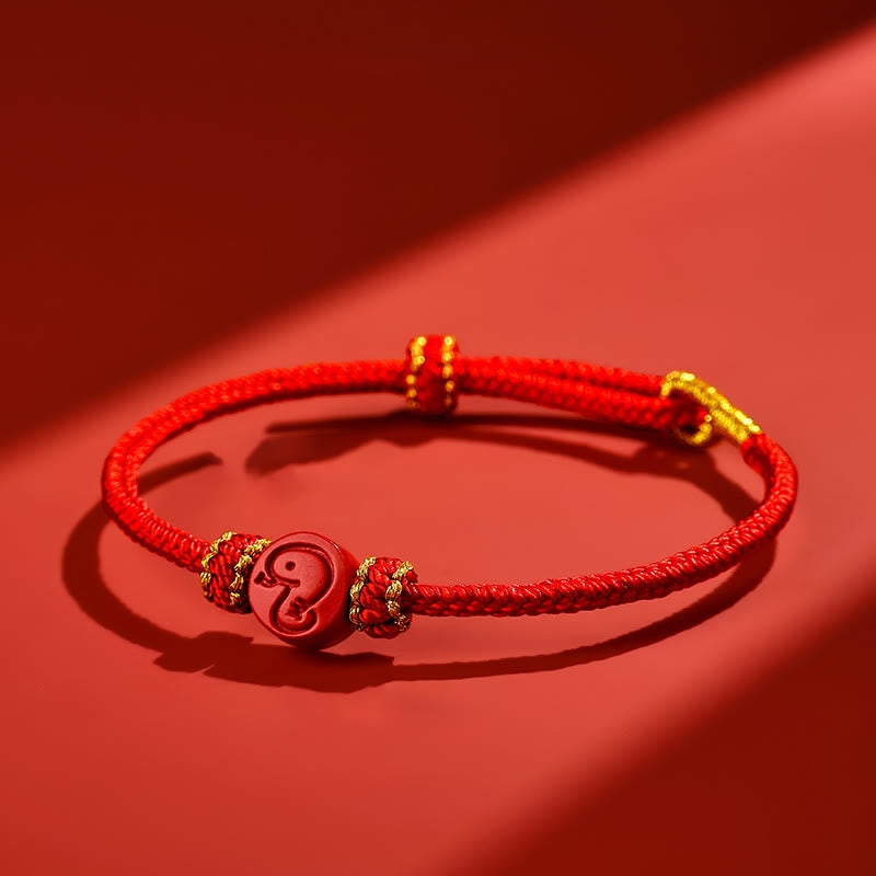 Buddha Stones Chinese Zodiac Red String Eight Thread Peace Knot Cinnabar Protection Luck Bracelet - image 3