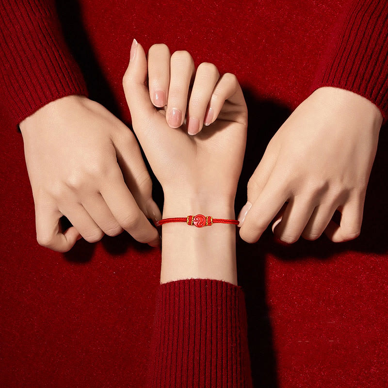 Buddha Stones Chinese Zodiac Red String Eight Thread Peace Knot Cinnabar Protection Luck Bracelet - image 4