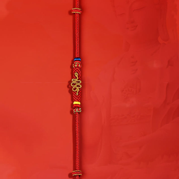 Buddha Stones Red String Eight Thread Peace Knot Year Of The Snake Protection Braided Bracelet - image 1
