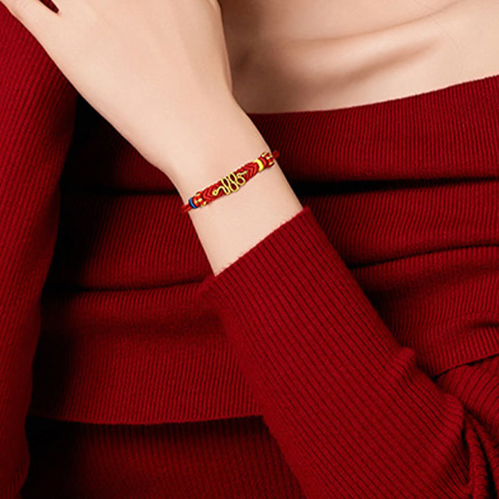 Buddha Stones Red String Eight Thread Peace Knot Year Of The Snake Protection Braided Bracelet - image 3