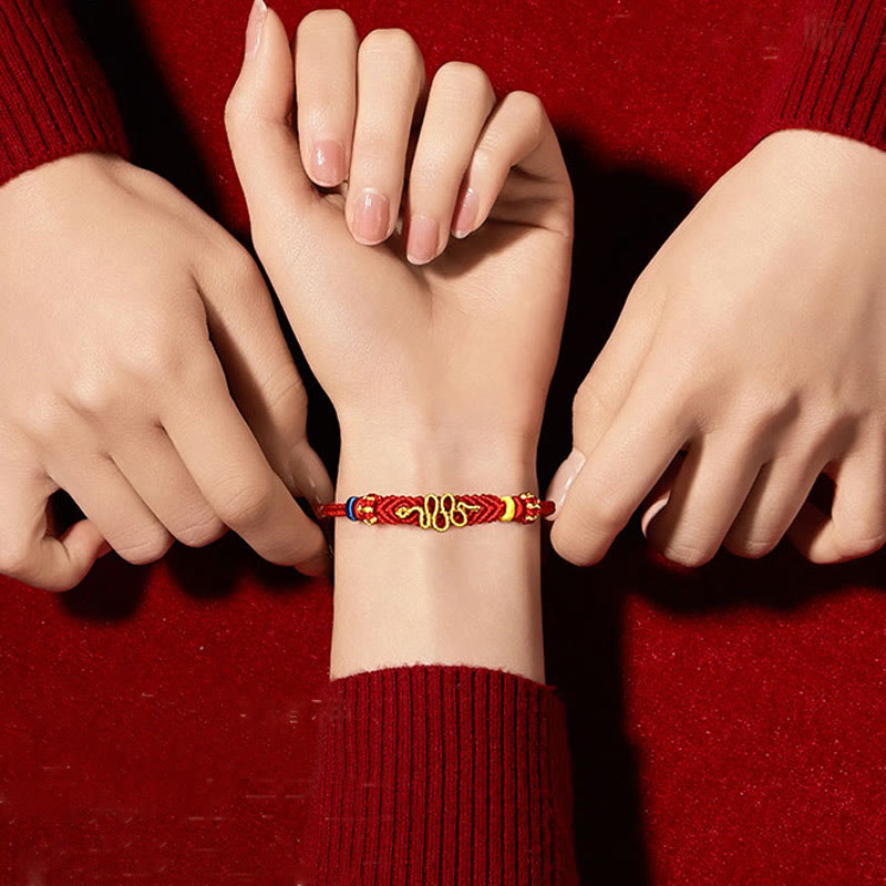 Buddha Stones Red String Eight Thread Peace Knot Year Of The Snake Protection Braided Bracelet - image 4
