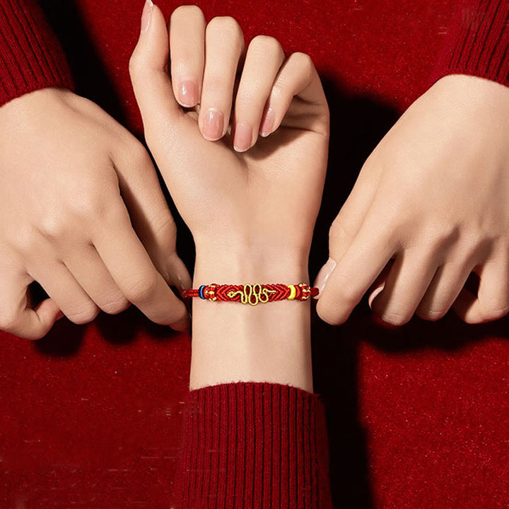 Buddha Stones Red String Eight Thread Peace Knot Year Of The Snake Protection Braided Bracelet - image 4