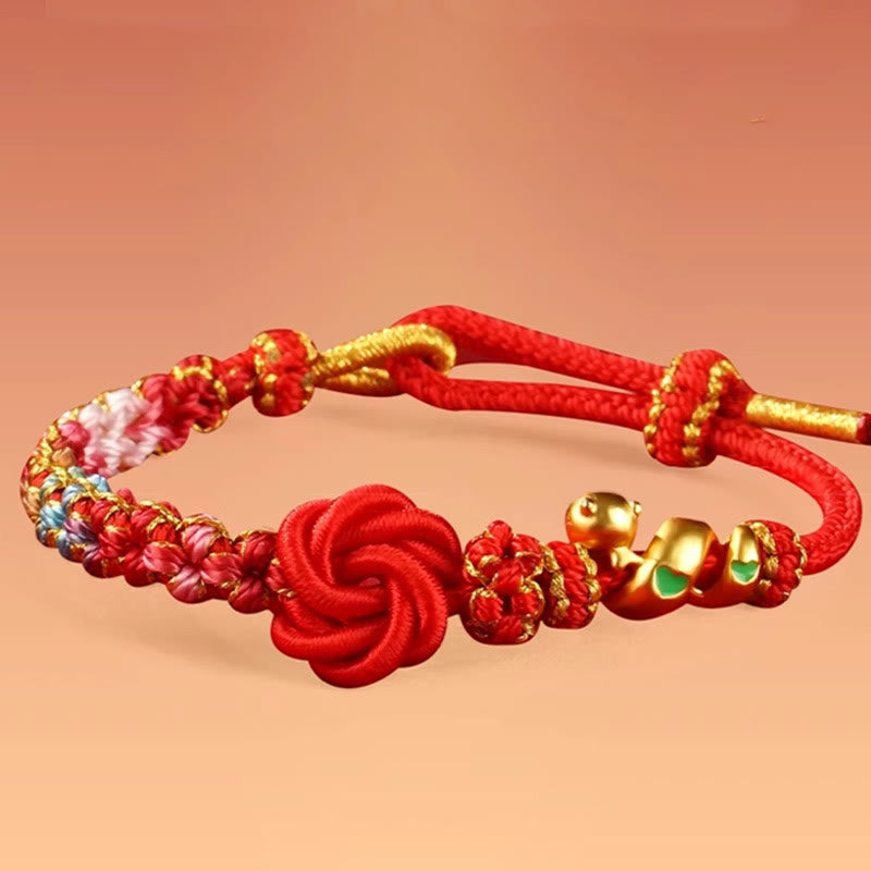 Buddha Stones Red String Mandala Knot Hand-woven Colorful Flowers Year Of The Snake Protection Braided Bracelet - image 7
