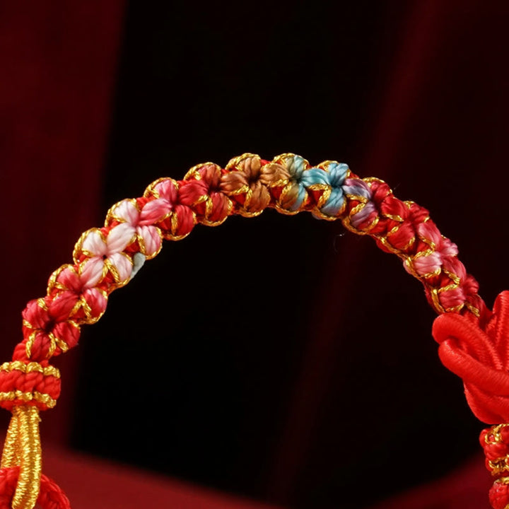 Buddha Stones Red String Mandala Knot Hand-woven Colorful Flowers Year Of The Snake Protection Braided Bracelet - image 11
