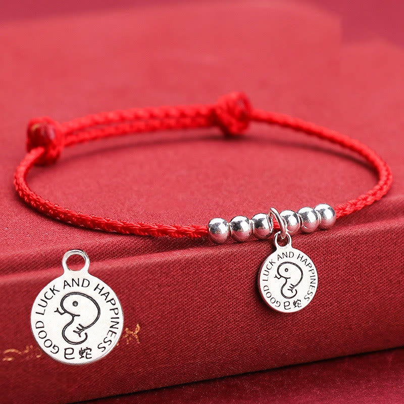 Buddha Stones Chinese Zodiac Kid Red String 999 Sterling Silver Protection Bracelet - image 1