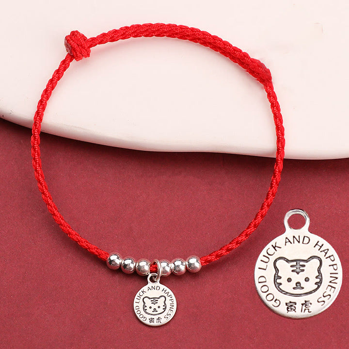 Buddha Stones Chinese Zodiac Kid Red String 999 Sterling Silver Protection Bracelet - Tiger - Red Rope& 999 Sterling Silver(Wrist Circumference: 11-15cm) - image 13