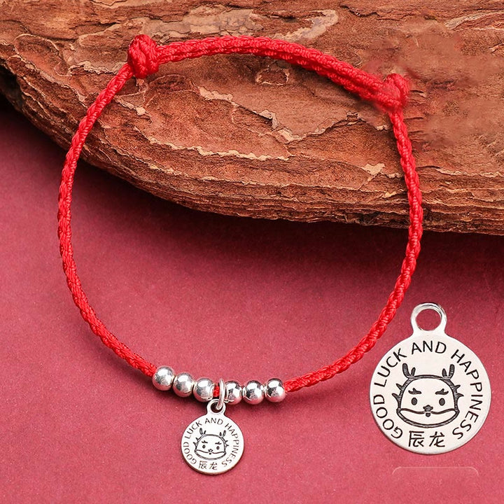 Buddha Stones Chinese Zodiac Kid Red String 999 Sterling Silver Protection Bracelet - Dragon - Red Rope& 999 Sterling Silver(Wrist Circumference: 11-15cm) - image 15