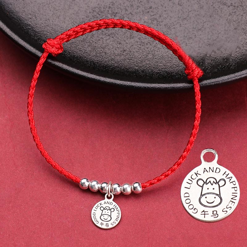 Buddha Stones Chinese Zodiac Kid Red String 999 Sterling Silver Protection Bracelet - Horse - Red Rope& 999 Sterling Silver(Wrist Circumference: 11-15cm) - image 18