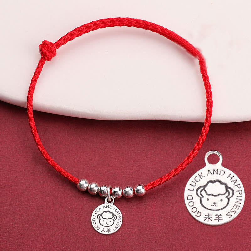 Buddha Stones Chinese Zodiac Kid Red String 999 Sterling Silver Protection Bracelet - Goat - Red Rope& 999 Sterling Silver(Wrist Circumference: 11-15cm) - image 19