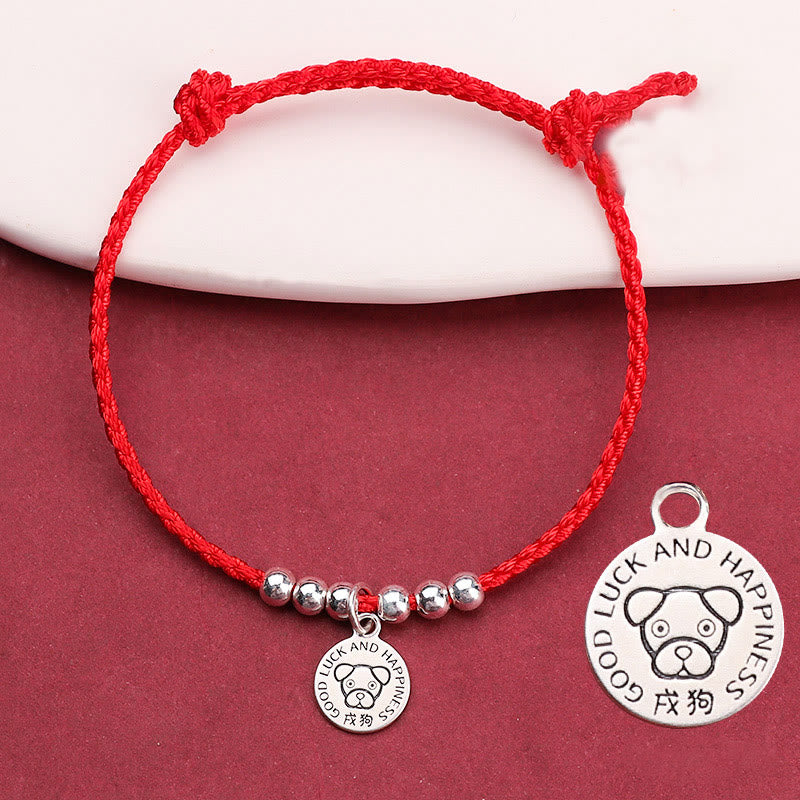 Buddha Stones Chinese Zodiac Kid Red String 999 Sterling Silver Protection Bracelet - Dog - Red Rope& 999 Sterling Silver(Wrist Circumference: 11-15cm) - image 23