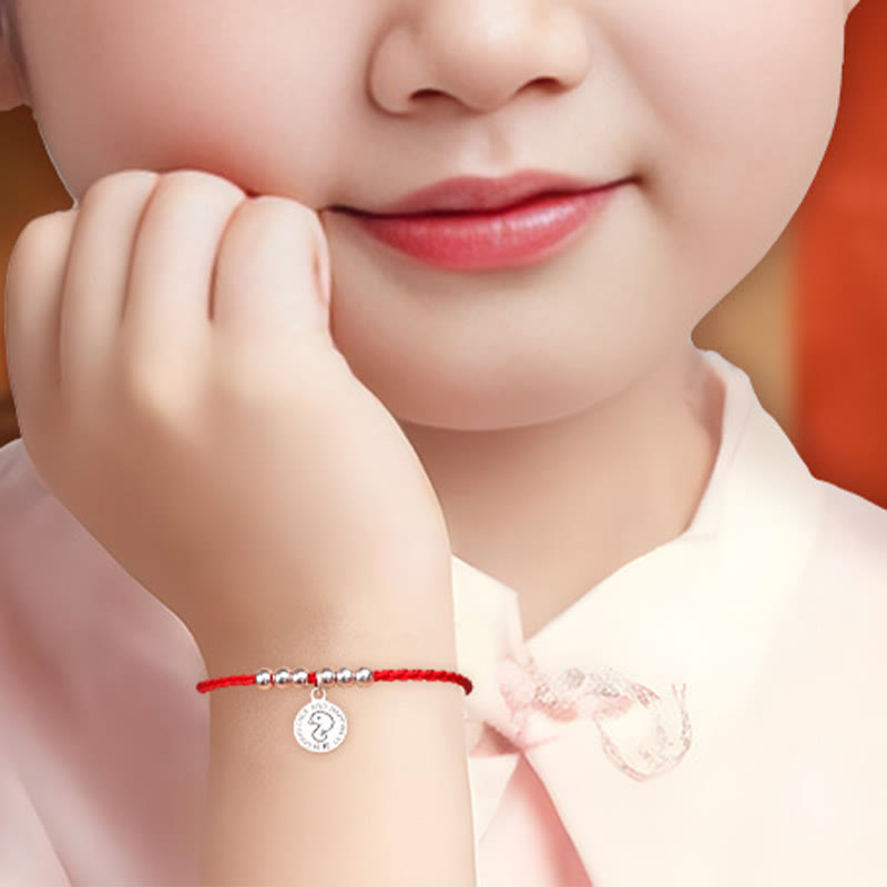 Buddha Stones Chinese Zodiac Kid Red String 999 Sterling Silver Protection Bracelet - image 4