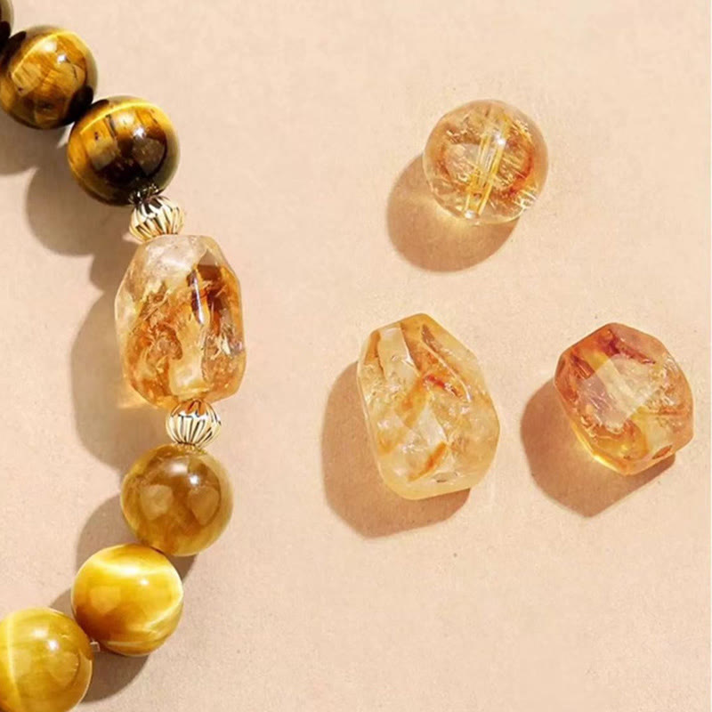 Buddha Stones Natural Yellow Black Tiger Eye Citrine Strength Bracelet - image 3