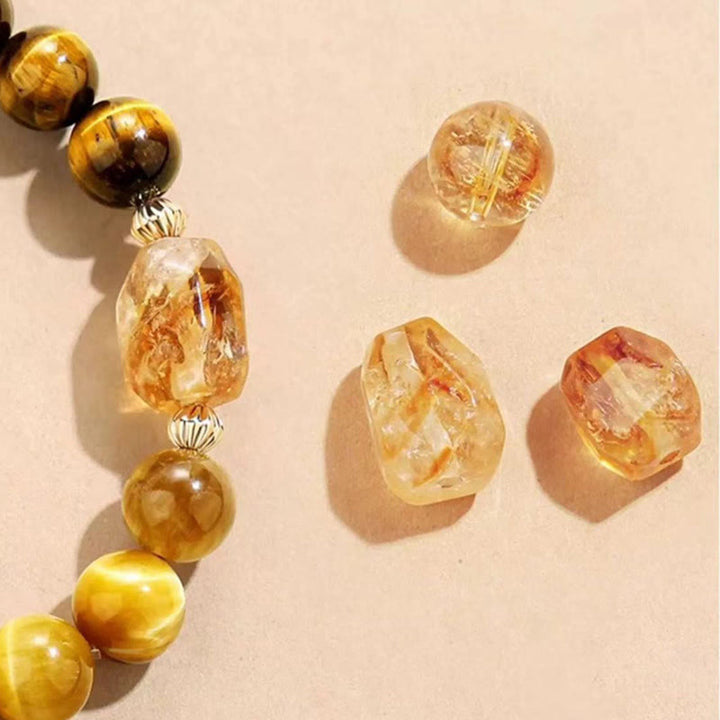 Buddha Stones Natural Yellow Black Tiger Eye Citrine Strength Bracelet - image 3