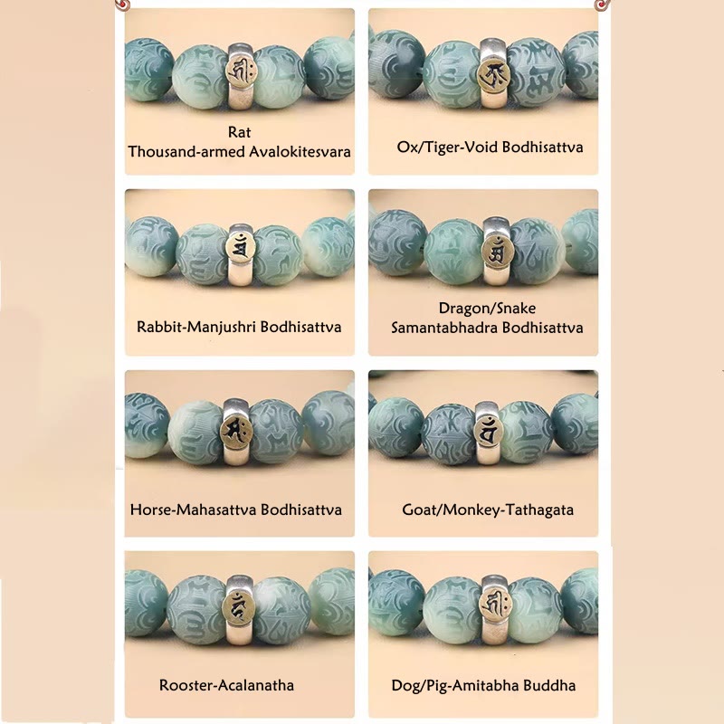 Buddha Stones Chinese Zodiac Natal Buddha Bodhi Seed Om Mani Padme Hum Engraved Wisdom Bracelet - image 26