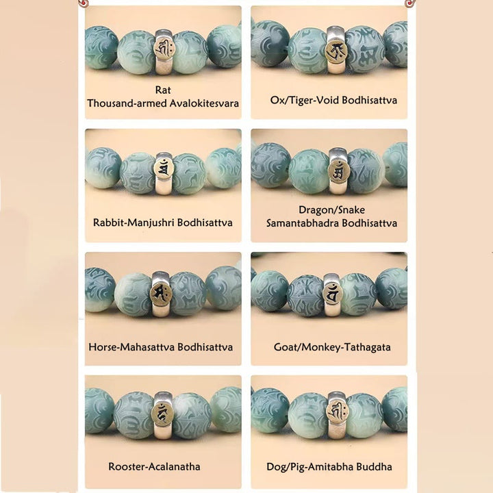 Buddha Stones Chinese Zodiac Natal Buddha Bodhi Seed Om Mani Padme Hum Engraved Wisdom Bracelet - image 26