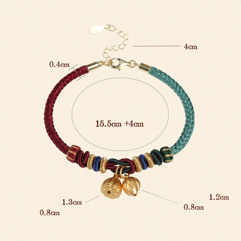 Buddha Stones 999 Sterling Silver Lotus Pod Design Luck Red Green String Bracelet - image 15
