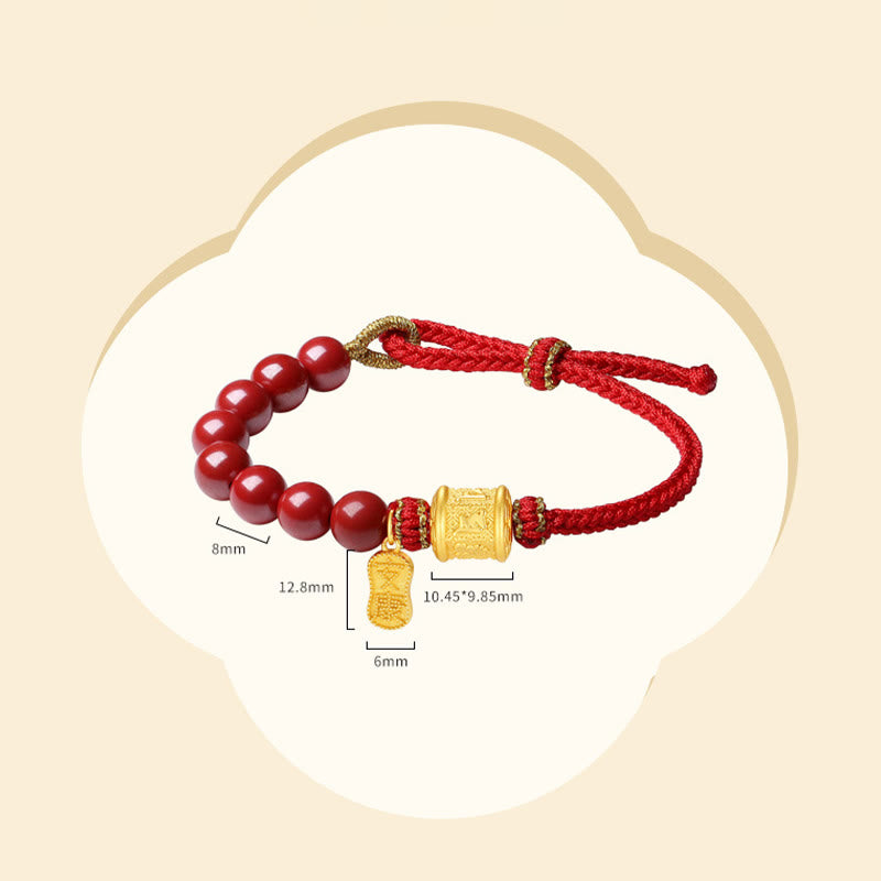 Buddha Stones 999 Sterling Silver Six True Words Om Mani Padme Hum Cinnabar Blessing String Bracelet - image 13